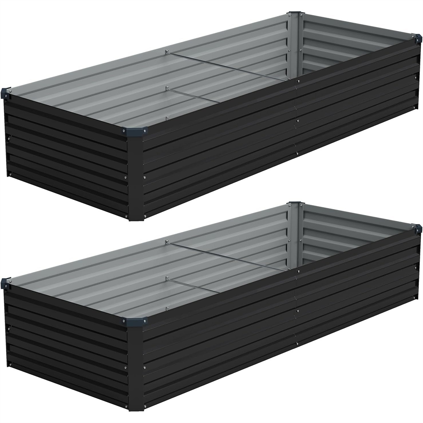 Vegetable Transplanter - Galvanized Raised Garden Bed Kit 2-Pack,