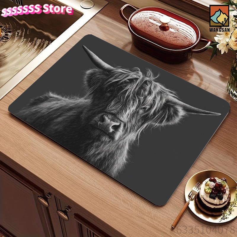 Vintage West Highland Cow Desi - Cow Mat Rubber ulasan dan harga