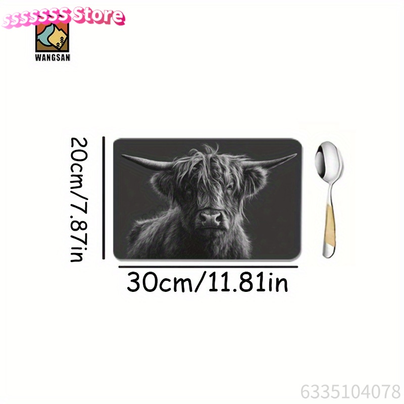 Vintage West Highland Cow Desi - Cow Mat Rubber ulasan dan harga