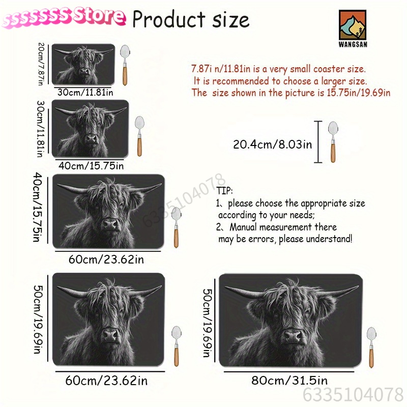 Vintage West Highland Cow Desi - Cow Mat Rubber ulasan dan harga