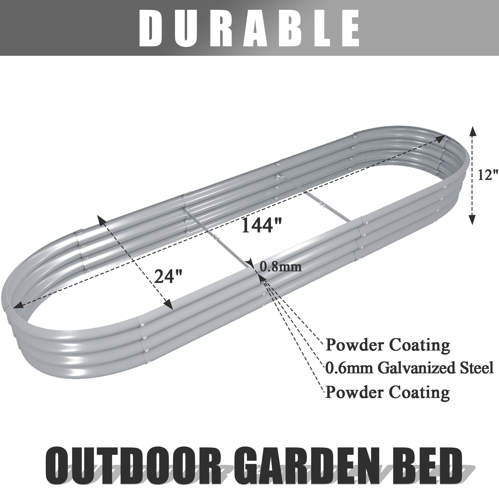 12x2x1FT Galvanized Raised Gar - Vegetable Transplanter ulasan dan harga